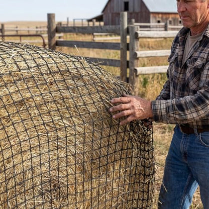 Slow Hay Net Feeder for Horses and Livestock,Round Bale Hay Nets with 2 Inch Hole Slow Feeder Hays Rounds Bales for Slow Feeding（6X6