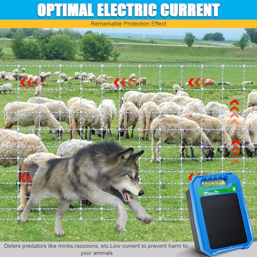 35"x164' Electric Fence Netting Solar Kit for Sheep Garden Backyards