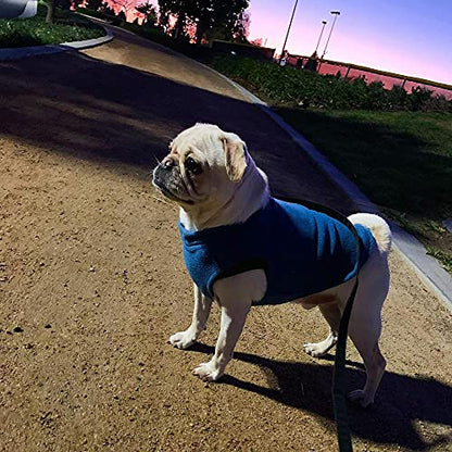 Gooby Stretch Fleece Vest Dog Sweater, Steel Blue, X-Small - color: Steel Blue, size: X-Small Length (7")