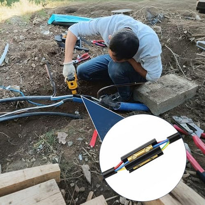 1 Set Underground Wire Splice Kit Suit Includes Connectors and Shrink Tube Electrical Cable for 14/3 to 8/3 Range Direct Burial Uf Wire Handle up to 600 Volts Maximum