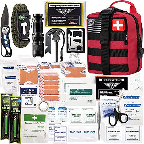 EVERLIT 250 Pcs Survival First Aid Kit - color: Red