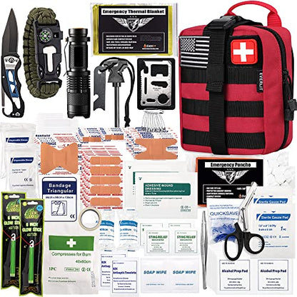 EVERLIT 250 Pcs Survival First Aid Kit - color: Red