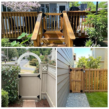 Anti Sag Gate Frame Kit with Gate Latch - Updated 90 Degree Right Angle Gate Hinges - Fence Gate Kit Gate Hardware - Gate Corner Brace Bracket (1 Set) - size: 1 set
