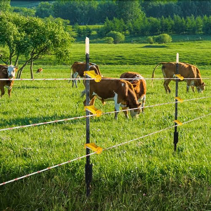 25 Pcs Yellow Tube Electric Fence Insulators Extender with U-Bolt - color: Yellow, size: 25 Pack