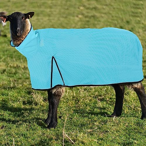 Silkfly 2 Pcs Sheep Blanket Mesh Medium Goat Adjustable Strap, Blue - color: Blue