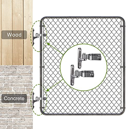 Insaga 2Pack Heavy Duty Wall Mount Gate Hinges, 304 Stainless Steel Chain Link Fence Gate Hinges for Farm, 1-3/8" Pipe Gate Hinge with 5/8" Pin, T-Post Gate Hinge Kit for Wooden & Metal Fence - size: 1-3/8''-2Pack