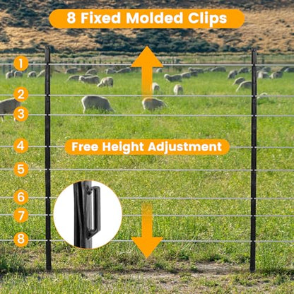 Electric Fence Posts 25 Pack, Black 48 inch Step in Fence Posts - color: Black, size: 48 INCH-25 PCS