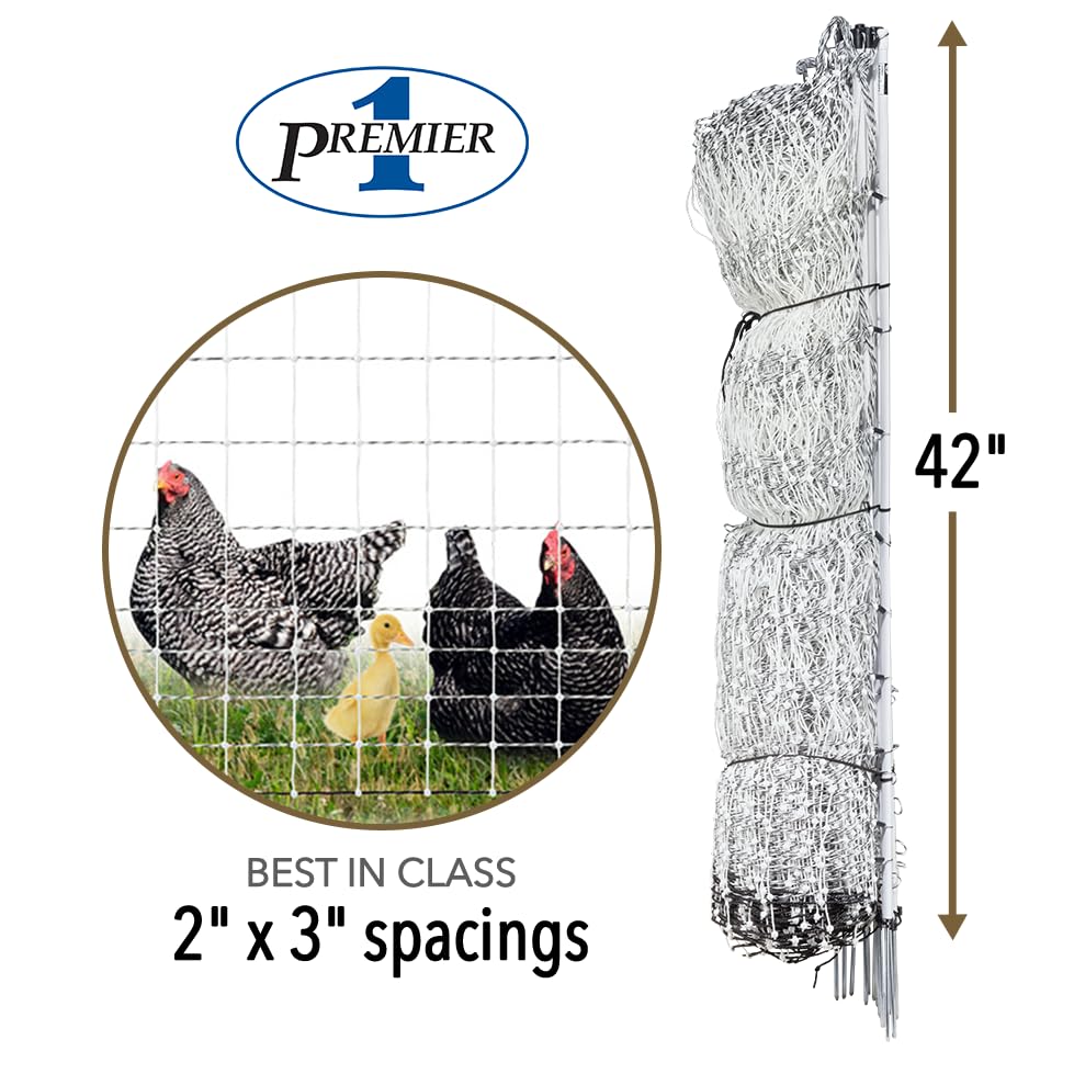 Premier 1 PoultryNet® Electric Fence for Chickens – 42"H x 164'L