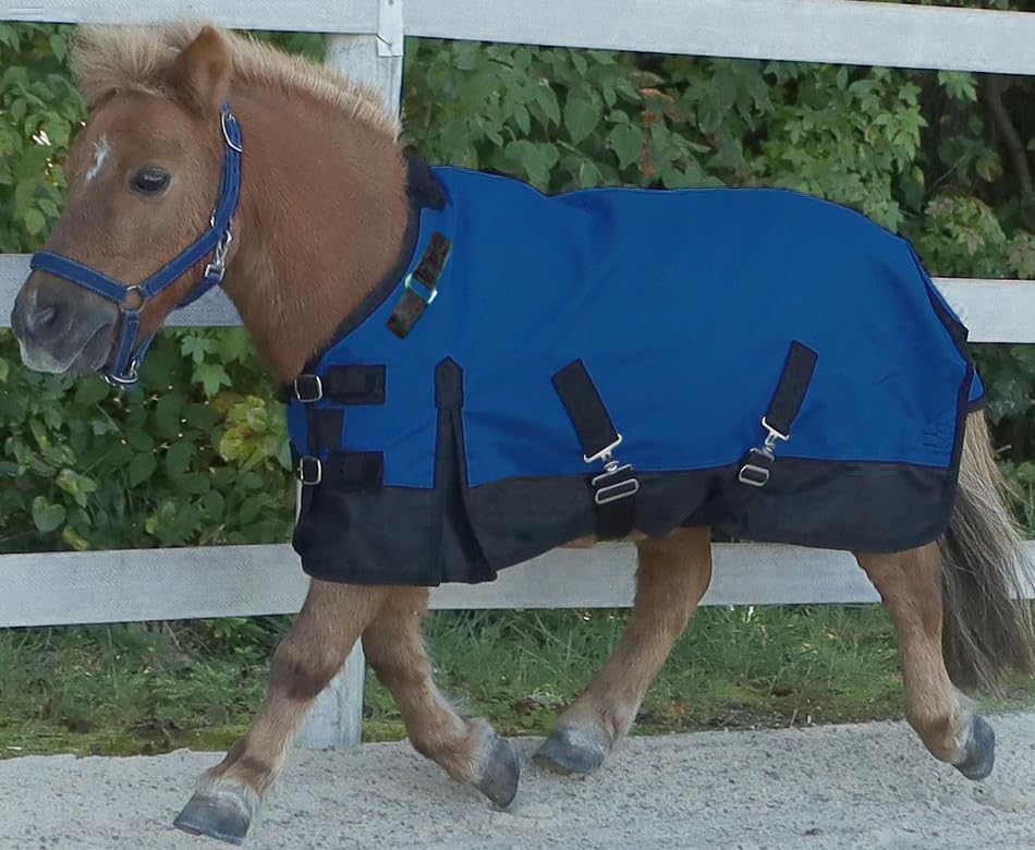 Mini/Pony 1200 Denier Adjustable Neck Waterproof Turnout Sheet - color: Navy, size: 56 - 62
