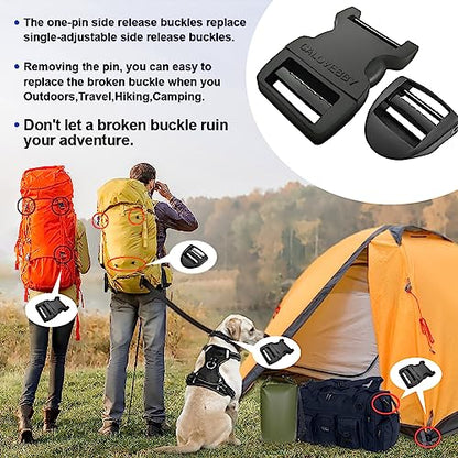 1" Buckle Quick Side Release Buckle,Adjustable No Sewing Clip,Plastic Replacement for Nylon Webbing Straps,Backpack Pack Belt - color: 1 Inch 2pcs