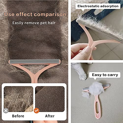 Pet Hair Remover Carpet Rake, Dog & Cat Hair Fur Remover, Carpet Scraper - color: Blue and Pink