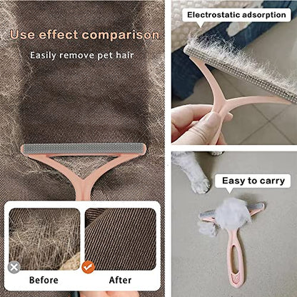 Pet Hair Remover Carpet Rake, Dog & Cat Hair Fur Remover, Carpet Scraper - color: Blue and Pink