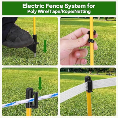 50Pcs 48in Fiberglass Step-in Electric Fence Posts