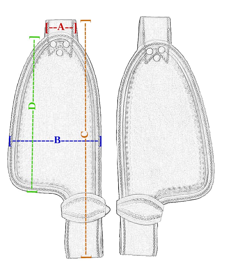 Smooth Leather with Scallop Tooling Replacement Fenders Pair for Pony or Youth Saddle, Brown