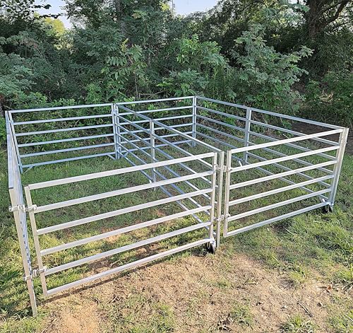 Aluminum 5 FT X 10 FT 6 Rail 40" Tall Sheep & Goat ADD-ON STALL KIT Panel Pen