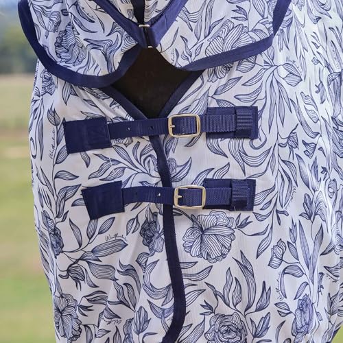 WeatherBeeta ComFiTec Limited Edition Fly Sheet Combo, White/Navy Floral Print, 69" - size: 69"