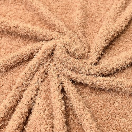 Surf turtle Camel Curly Teddy Fleece Faux Fur Fabric 36" x 59" - color: Camel Color, size: 36 x 59 inches