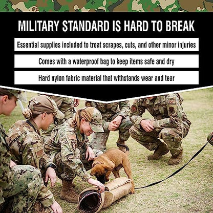 Operation Good Boy Tactical Pet First Aid Kit - Essential Supplies for Canine Mishaps - Lightweight, Waterproof Nylon Tote with Antiseptic Wipes, Antibiotic Ointment, Dressing, and Gauze