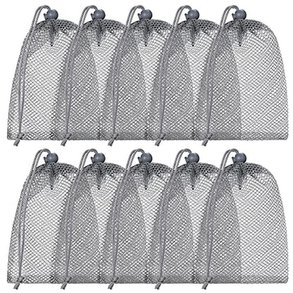 TecUnite 10 Pack Mesh Drawstring Bags for Laundry, 5.5 x 7.5 Inch, Gray - color: Gray, size: 5.5 x 7.5 Inch