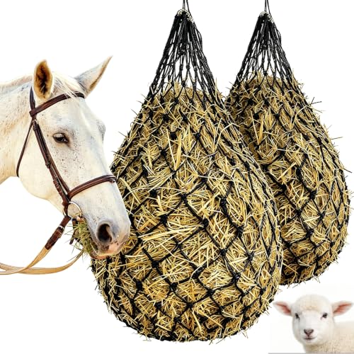 2Pcs Hay Nets for Horses, 40"Heavy Slow Feed Hay Nets for Horses Goat Sheep