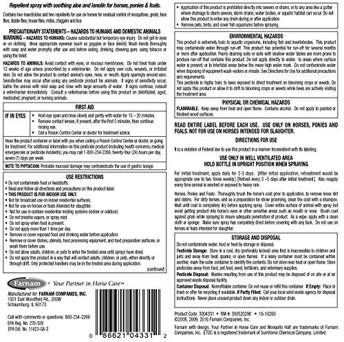 Farnam Mosquito Halt, Mosquito Repellent Spray for Horses, Quick Knockdown Against Mosquitoes, Flies and More, Black, 1 Gallon - size: 128 Fl Oz (Pack of 1)
