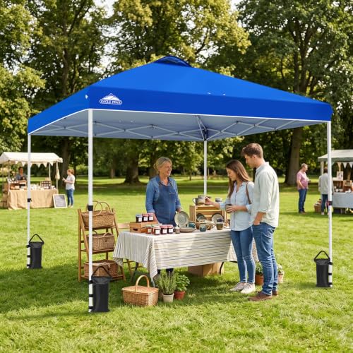 EAGLE PEAK 10x10 Pop Up Canopy Tent Easy Up Canopy Outdoor, Blue - color: Blue, size: 10x10