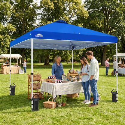 EAGLE PEAK 10x10 Pop Up Canopy Tent Easy Up Canopy Outdoor, Blue - color: Blue, size: 10x10