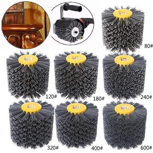 SIGNI Abrasive Nylon Drawing Wheel Drum Burnishing Polishing Brush for wooden furniture floor polishing 120X100mm 600 Grit 1pack - size: 600 Grit, Black
