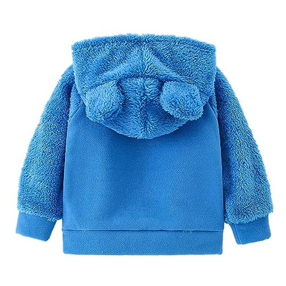 Toddler Winter Coats Baby Boys Girls Fuzzy Sherpa Fleece Jackets - color: Z-blue, size: 2-3T