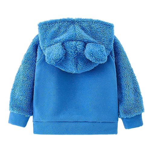 Toddler Winter Coats Baby Boys Girls Fuzzy Sherpa Fleece Jackets - color: Z-blue, size: 4-5T