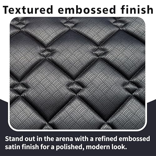 EQUINEWAVE Embossed All Purpose Saddle Pad | Cooling Performance Lining, Contoured Fit, Textured Design, English Riding - color: BLACK