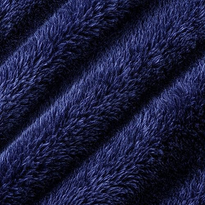 Berkshire Blanket Classic Extra-Fluffy™ Plush Blanket, Queen Size Bed Blanket, Soft Fuzzy Fluffy Long Hair Blanket for Couch Sofa Bed, Atlantis Dark Blue, 90x90 Inches - color: Atlantis Blue, size: Full/Queen