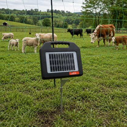 18.5 Inch 2-in-1 Portable Electric Fence Energizer Stand & Grounding Stake, Detachable Anti-Corrosion Metal Mount with Step-in Foot Pedal