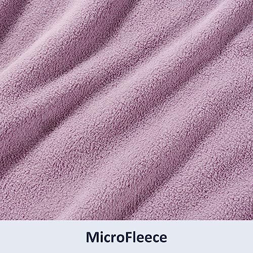 Berkshire Blanket Microfleece Queen Size Bed Blanket Lavender, Lightweight Soft Breathable Plush Micro Fleece Blanket for Bed Couch Sofa, 90x90 Inches - color: Lavender, size: Full/Queen