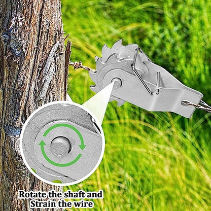 Lasnten 40 Pack Electric Fence Wire Strainer Heavy Duty Inline Wire Tensioner Aluminum Ratchet Wire Strainers with Compression Clip for Electric Fence Farm Fence Residential Garden Yard Security