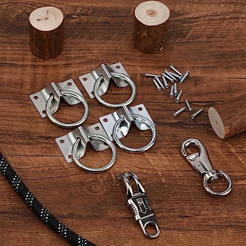 4PCS Cross Tie Ring for Horse,Block Tie Ring Hitching Ring with Screws for Horse Stall Stable - style: Tie Ring-4PCS