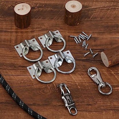 12 Pcs Cross Tie Ring for Horse,Block Tie Ring Hitching Ring with Screws for Horse Stall Stable - style: Tie Ring-12PCS