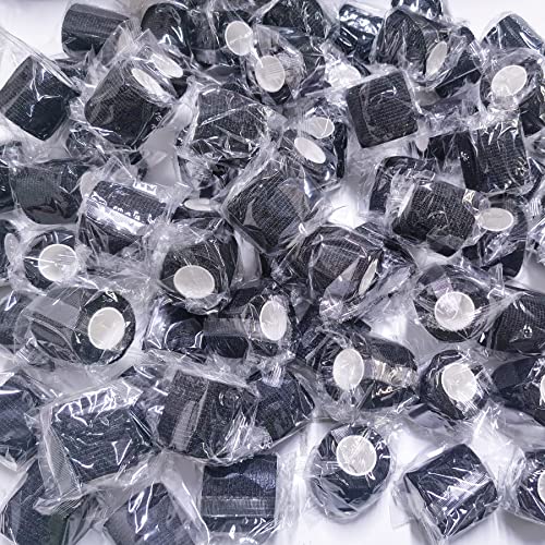 BQTQ 120 Rolls Elastic Adhesive Tape 2 Inch Self Adherent Bandages(Black) - color: Black, size: 2 Inch