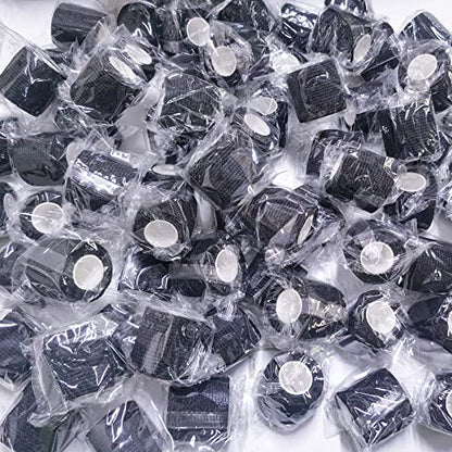 BQTQ 120 Rolls Elastic Adhesive Tape 2 Inch Self Adherent Bandages(Black) - color: Black, size: 2 Inch