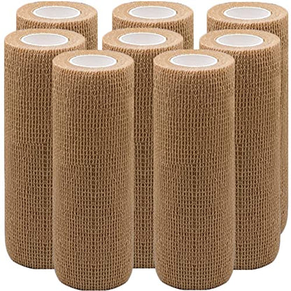 6 inch x 5 Yards 8 Pack Horse Wraps, Self Adhesive Large Bandages Wrap, Self Stick Elastic Athletic Tape, Self Adherent Medical Bandage Wrap, Stretch Cohesive Bandage Wrap