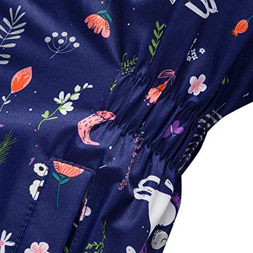 Girls Rain Jacket, Windbreaker Kids Raincoat Waterproof Zip Jacket with Fleece Liner - color: Navy, size: 8
