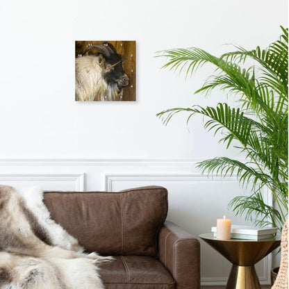 3dRose African Pygmy Goat Portrait. 10x10 Wall Clock