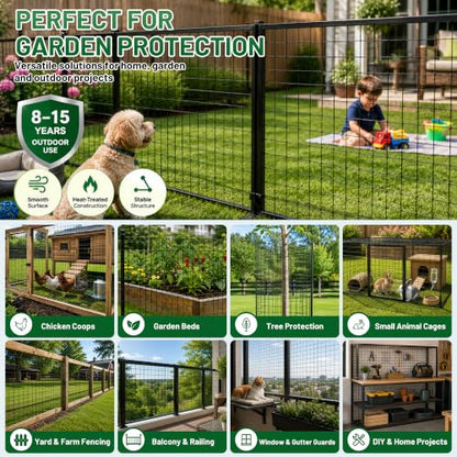 PVC Coated Welded Wire Mesh 16GA 36in x 50ft, 2x3 Mesh Black Fence Roll - color: 16GA 36''×50'
