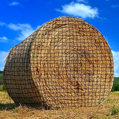 7 * 7FT Round Bale Hay Net, Heavy Duty Hay Nets for Horses Slow Feed Round or Square Bale Haynet