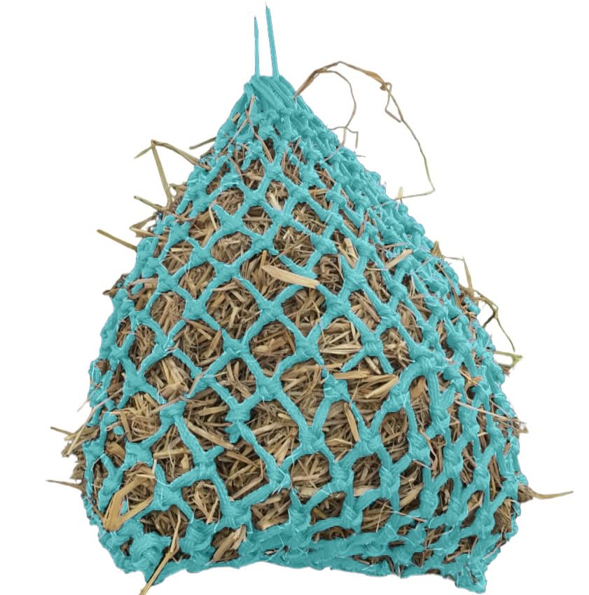 Majestic Ally 2”x2” Holes Highly Durable Very Sturdy 36" Hay Net with for Horses, Goat etc. - color: Turquoise