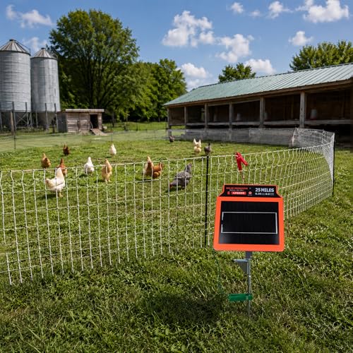 18.5 Inch 2-in-1 Portable Electric Fence Energizer Stand & Grounding Stake, Detachable Anti-Corrosion Metal Mount with Step-in Foot Pedal
