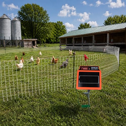 18.5 Inch 2-in-1 Portable Electric Fence Energizer Stand & Grounding Stake, Detachable Anti-Corrosion Metal Mount with Step-in Foot Pedal