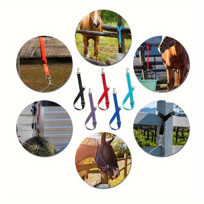1 Pack Adjustable Nylon Horse Bucket Hanger Strap, Hay Net Water Feed Holder, Heavy Duty Barn Stall Hanging Strap