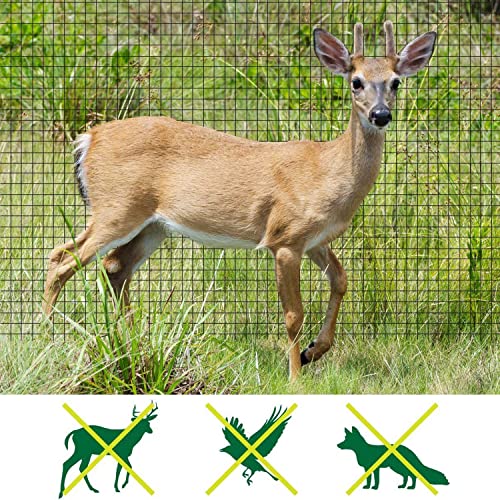 Feitore Deer Fence Netting, 7x100ft Garden Net Bird Netting,Reinforced Edge | Anti-UV Garden Fencing Kit for Plants Fruit Tree Vegetable Protection from Animals, 3/4" Fine Mesh, 10 Stakes & 50 Zip Ties