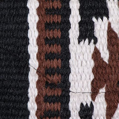 Dura-Tech Performance Western Horse Saddle Pad | Hand-Woven Acrylic with Moisture-Wicking Fleece | 3/4" Felt Interior | Classic Native Design | 34" x 36" - color: Black/White/Green